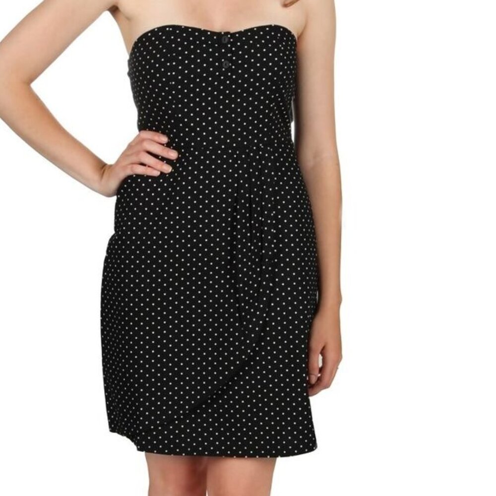 Vans Cherry Polka Dot 100% Cotton Strapless Dress Size L
